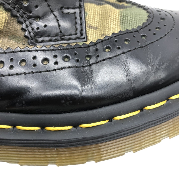 Dr. Martens Camouflage Pattern Woodland Camo Semi-Brogue Wingtip Shoes 4 Women's 9.1" equivalent /saa013558 Women's 23.0cm genuine leather black type Vintage Second Hand