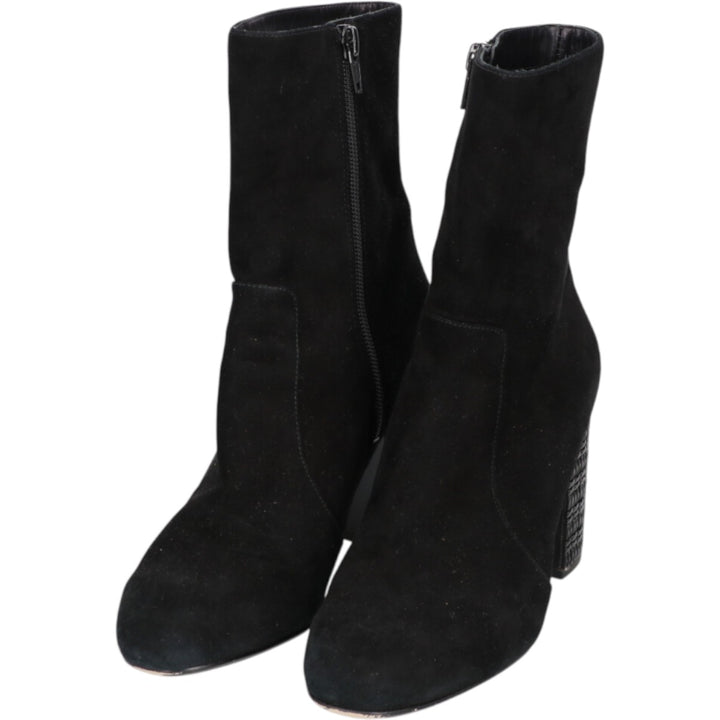 MICHAEL KORS Suede Side Zip Boots 6 1/2 Women's 9.3" Suede /saa013559 Women's 23.5cm suede black type Vintage Second Hand