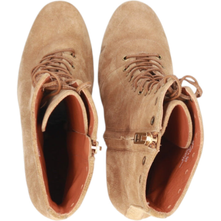 Coach Dean Bootie suede lace-up boots, women's, size 9.1" /saa013561 Women's 23.0cm suede brown type Vintage Second Hand