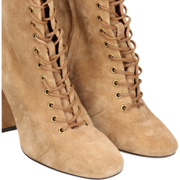 Coach Dean Bootie suede lace-up boots, women's, size 9.1" /saa013561 Women's 23.0cm suede brown type Vintage Second Hand