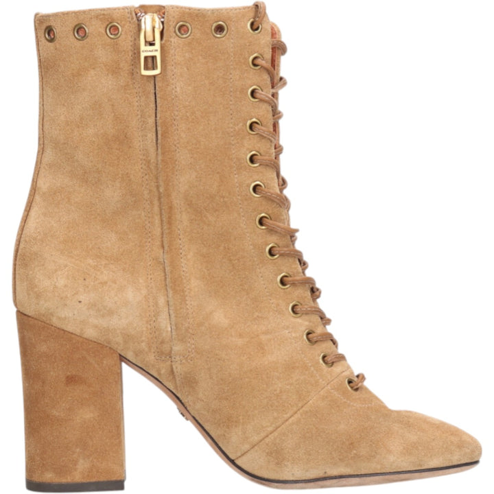 Coach Dean Bootie suede lace-up boots, women's, size 9.1" /saa013561 Women's 23.0cm suede brown type Vintage Second Hand