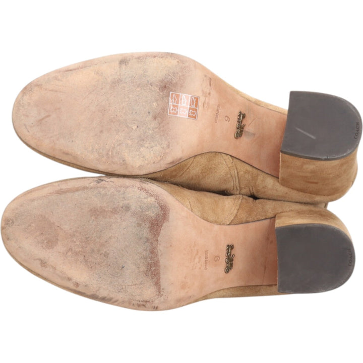 Coach Dean Bootie suede lace-up boots, women's, size 9.1" /saa013561 Women's 23.0cm suede brown type Vintage Second Hand