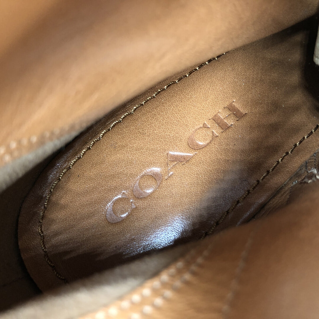 Coach Dean Bootie suede lace-up boots, women's, size 9.1" /saa013561 Women's 23.0cm suede brown type Vintage Second Hand