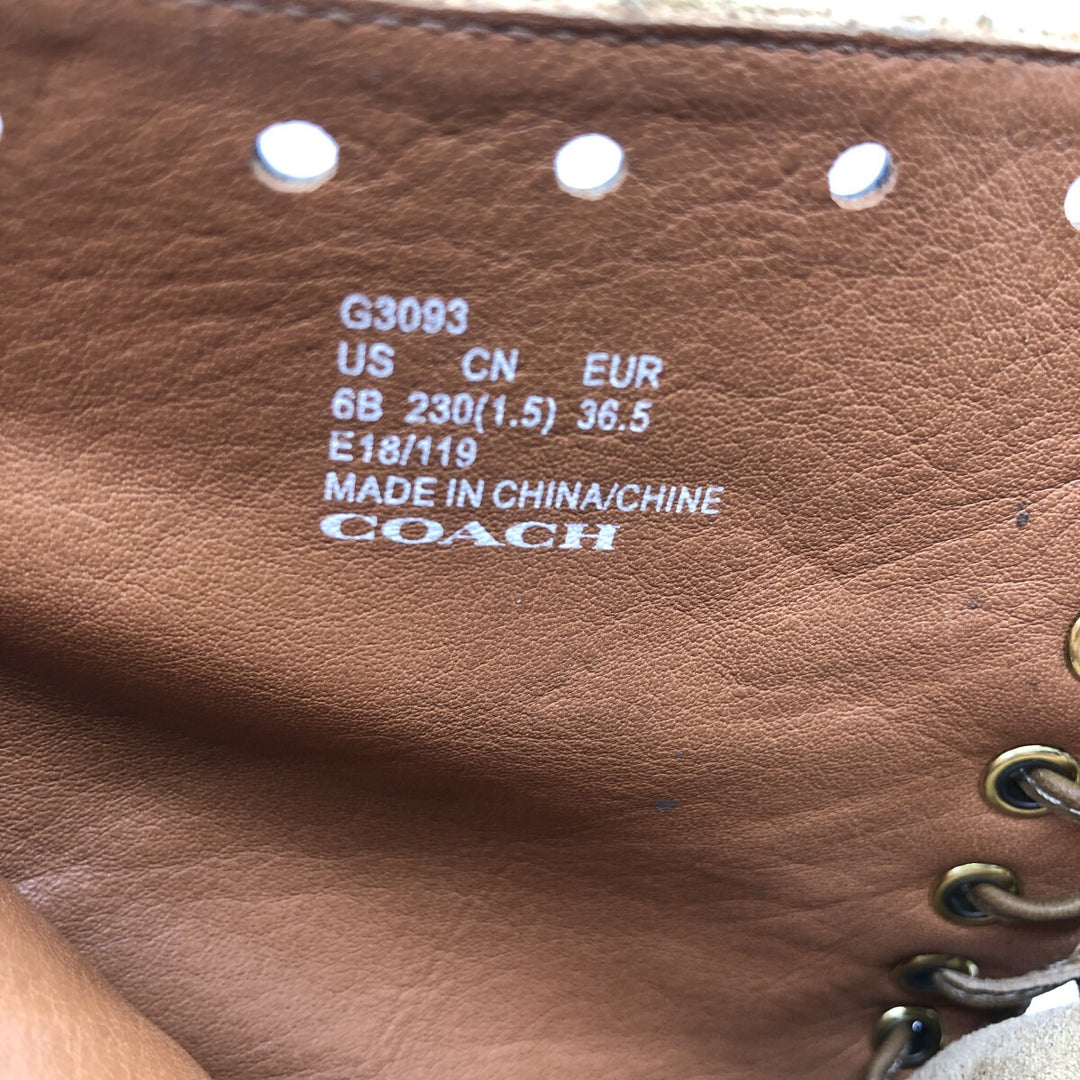 Coach Dean Bootie suede lace-up boots, women's, size 9.1" /saa013561 Women's 23.0cm suede brown type Vintage Second Hand