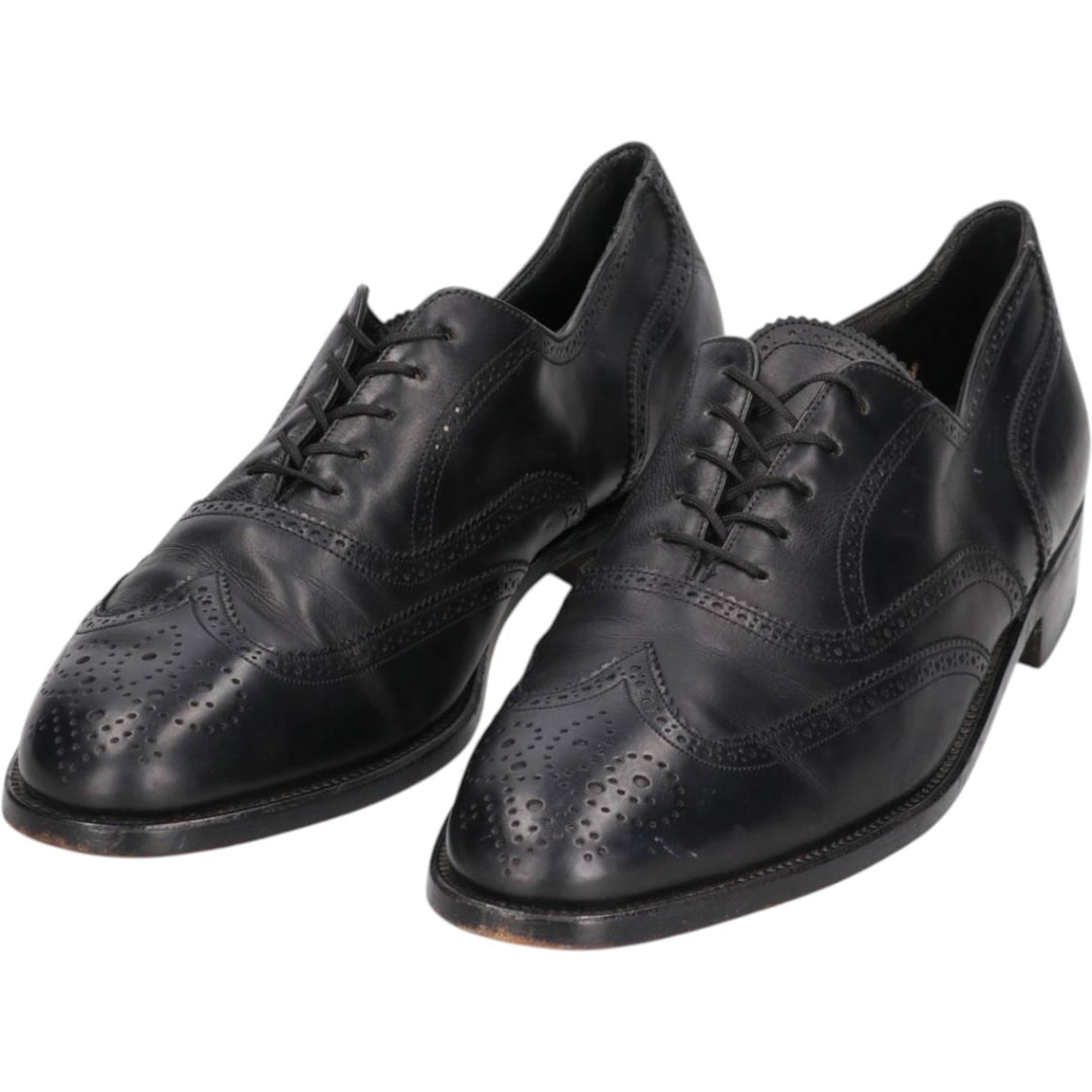 Bally Semi-Brogue Wingtip Shoes, Made in France, Size 9 1/2B, Men's, Size 11" /saa013578 Men's 28.0cm genuine leather black type Vintage Second Hand