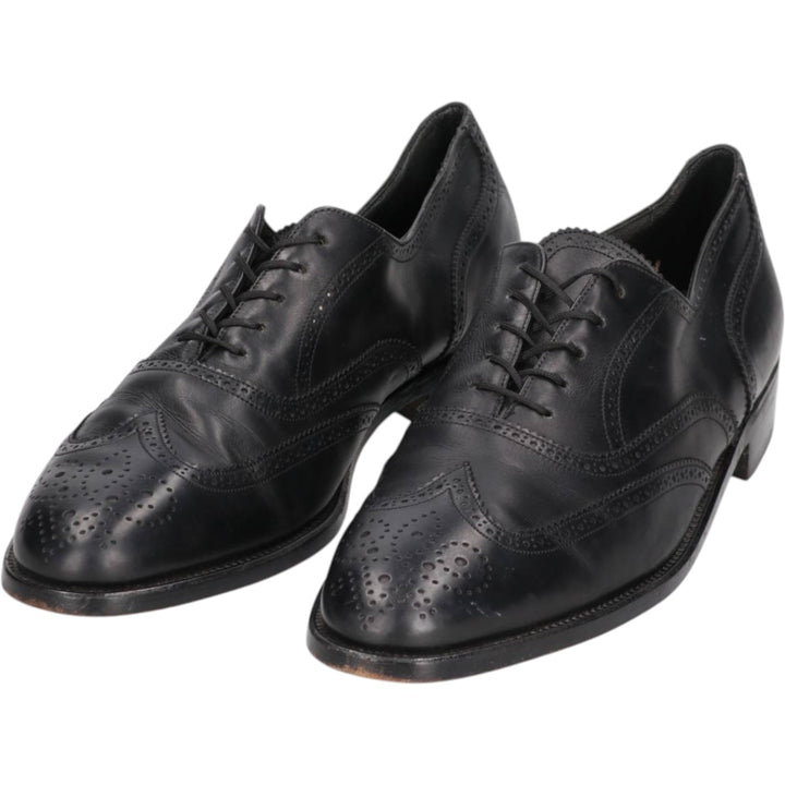 Bally Semi-Brogue Wingtip Shoes, Made in France, Size 9 1/2B, Men's, Size 11" /saa013578 Men's 28.0cm genuine leather black type Vintage Second Hand