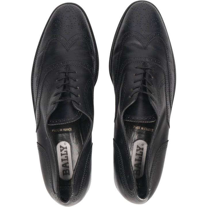 Bally Semi-Brogue Wingtip Shoes, Made in France, Size 9 1/2B, Men's, Size 11" /saa013578 Men's 28.0cm genuine leather black type Vintage Second Hand