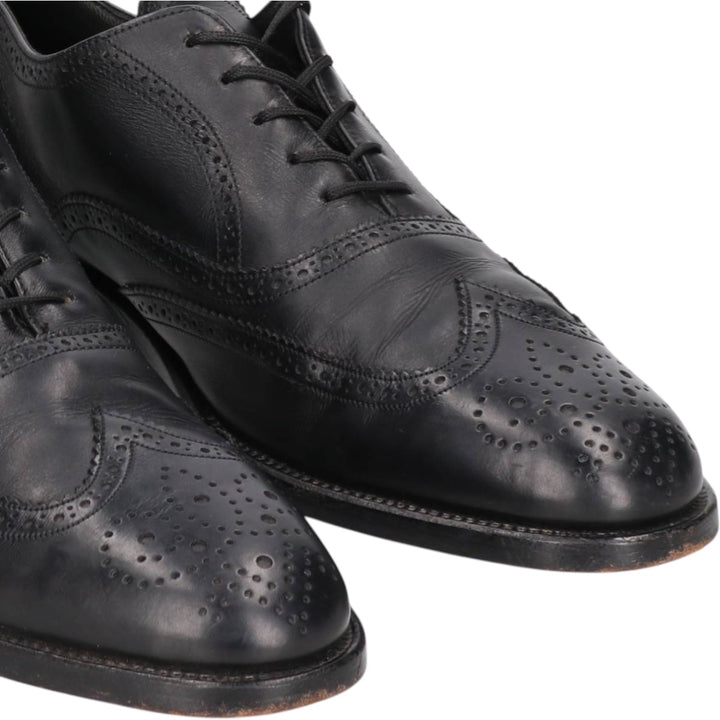 Bally Semi-Brogue Wingtip Shoes, Made in France, Size 9 1/2B, Men's, Size 11" /saa013578 Men's 28.0cm genuine leather black type Vintage Second Hand