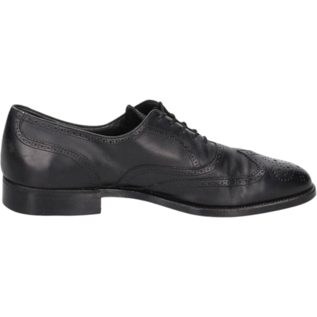 Bally Semi-Brogue Wingtip Shoes, Made in France, Size 9 1/2B, Men's, Size 11" /saa013578 Men's 28.0cm genuine leather black type Vintage Second Hand