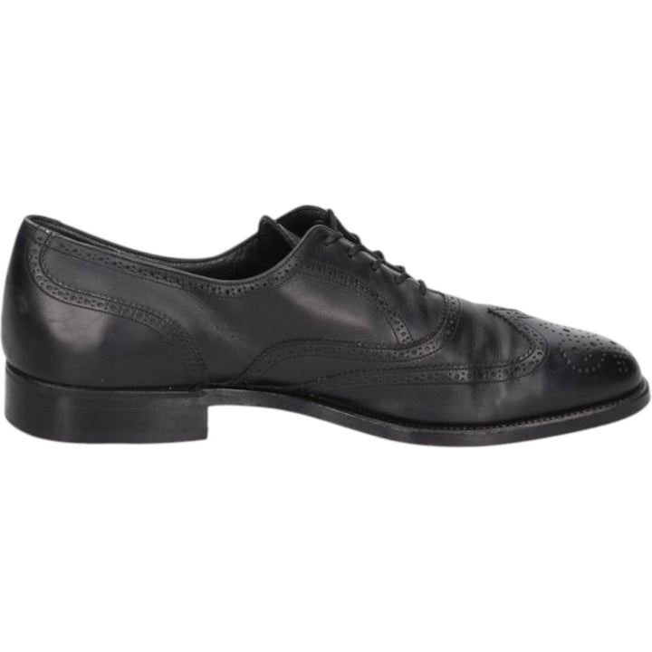 Bally Semi-Brogue Wingtip Shoes, Made in France, Size 9 1/2B, Men's, Size 11" /saa013578 Men's 28.0cm genuine leather black type Vintage Second Hand