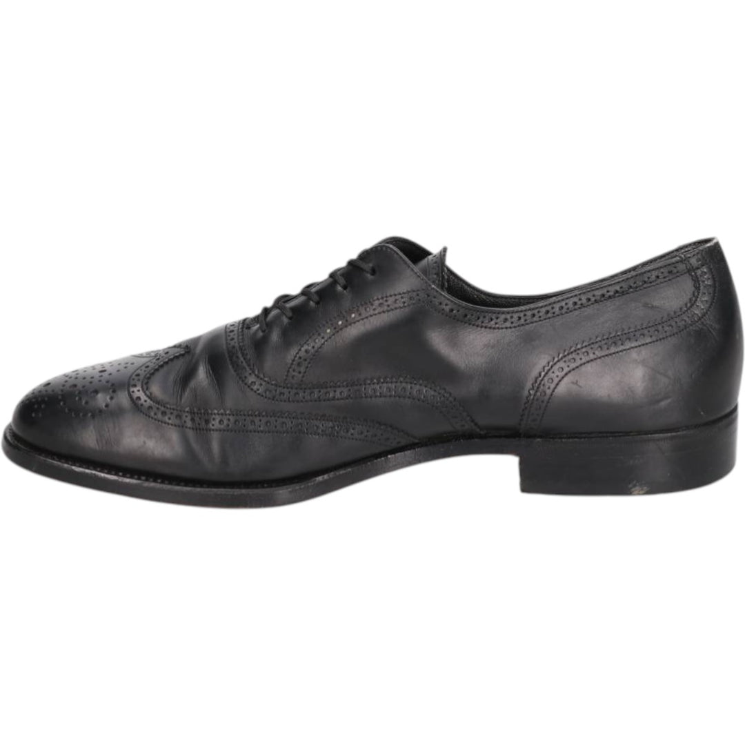 Bally Semi-Brogue Wingtip Shoes, Made in France, Size 9 1/2B, Men's, Size 11" /saa013578 Men's 28.0cm genuine leather black type Vintage Second Hand