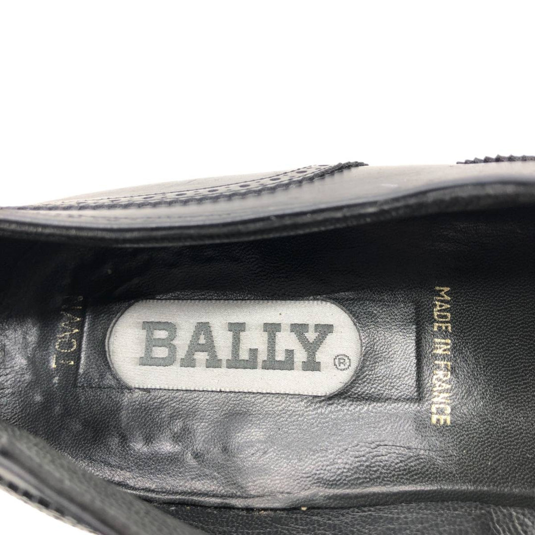 Bally Semi-Brogue Wingtip Shoes, Made in France, Size 9 1/2B, Men's, Size 11" /saa013578 Men's 28.0cm genuine leather black type Vintage Second Hand