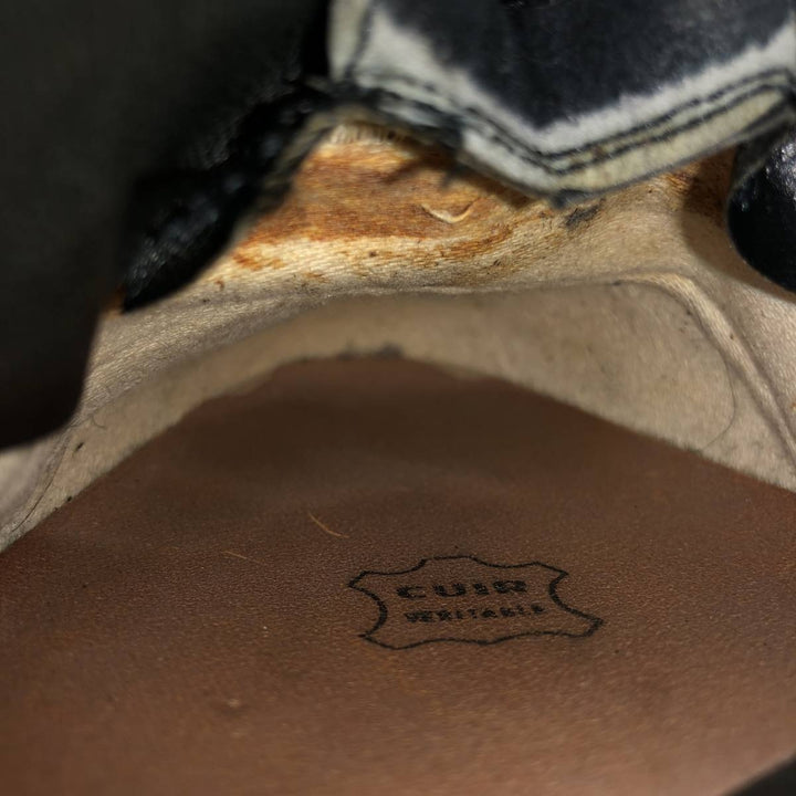 Bally Semi-Brogue Wingtip Shoes, Made in France, Size 9 1/2B, Men's, Size 11" /saa013578 Men's 28.0cm genuine leather black type Vintage Second Hand