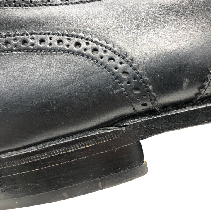 Bally Semi-Brogue Wingtip Shoes, Made in France, Size 9 1/2B, Men's, Size 11" /saa013578 Men's 28.0cm genuine leather black type Vintage Second Hand