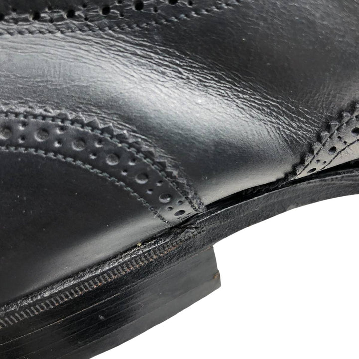 Bally Semi-Brogue Wingtip Shoes, Made in France, Size 9 1/2B, Men's, Size 11" /saa013578 Men's 28.0cm genuine leather black type Vintage Second Hand