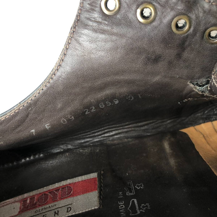 LLOYD square-toe leather shoes, made in Germany, size 40 1/2, men's 9.8" square toe /saa013579 Men's 25.0cm genuine leather black type Vintage Second Hand