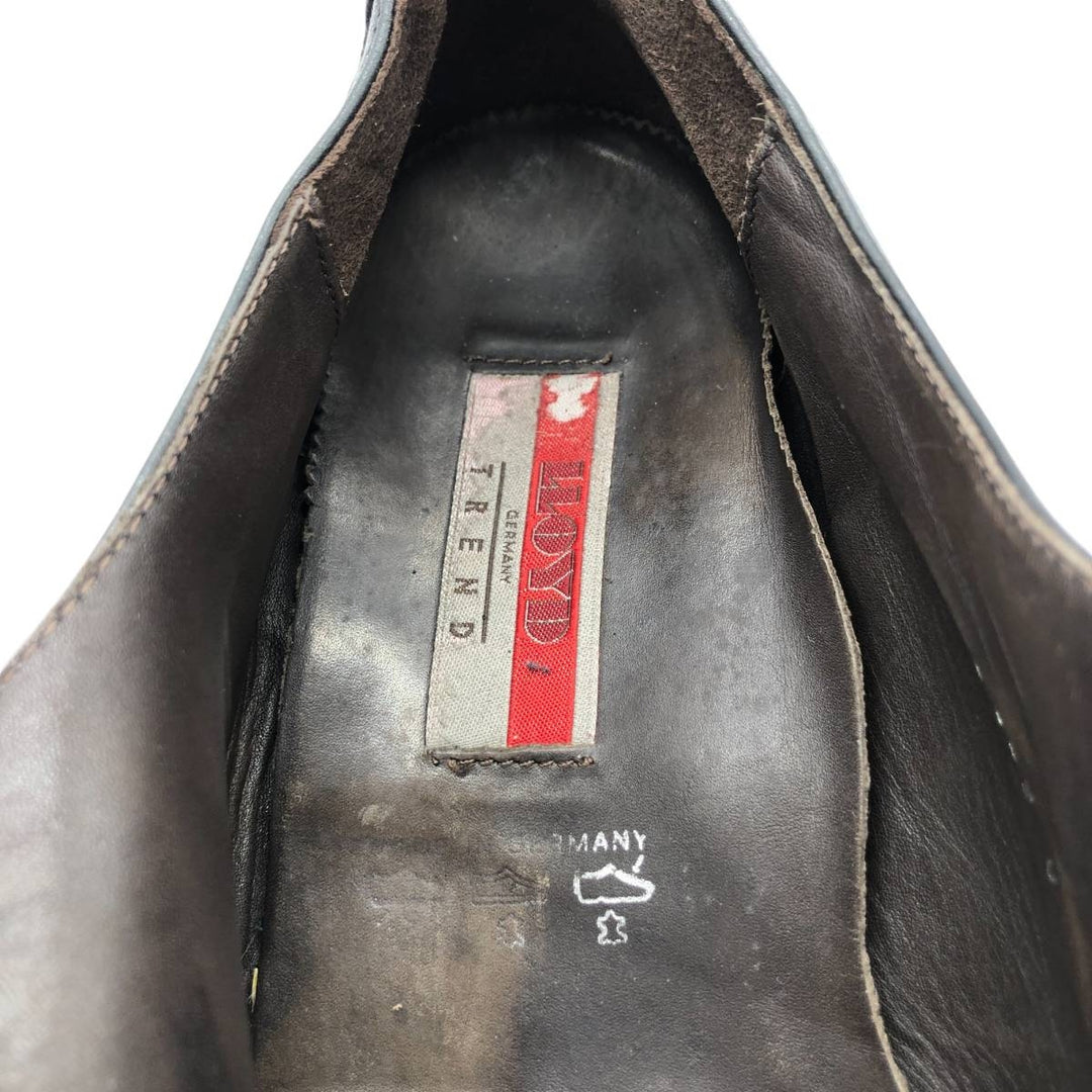 LLOYD square-toe leather shoes, made in Germany, size 40 1/2, men's 9.8" square toe /saa013579 Men's 25.0cm genuine leather black type Vintage Second Hand