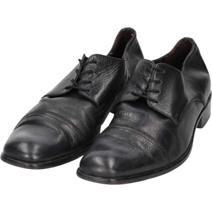 CONTE Square Toe Straight Tip Shoes, Made in Italy, Size 40, Men's 9.8" (equivalent) /saa013580 Men's 25.0cm genuine leather black type Vintage Second Hand