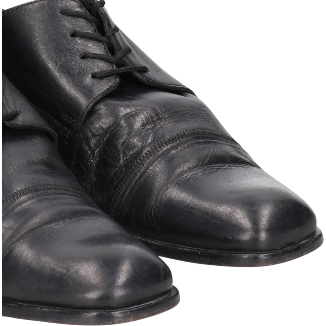 CONTE Square Toe Straight Tip Shoes, Made in Italy, Size 40, Men's 9.8" (equivalent) /saa013580 Men's 25.0cm genuine leather black type Vintage Second Hand