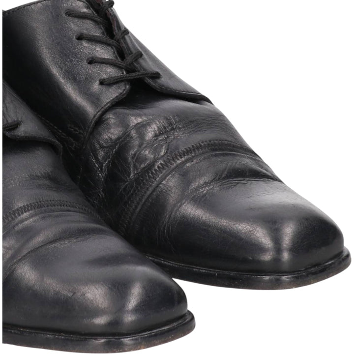 CONTE Square Toe Straight Tip Shoes, Made in Italy, Size 40, Men's 9.8" (equivalent) /saa013580 Men's 25.0cm genuine leather black type Vintage Second Hand