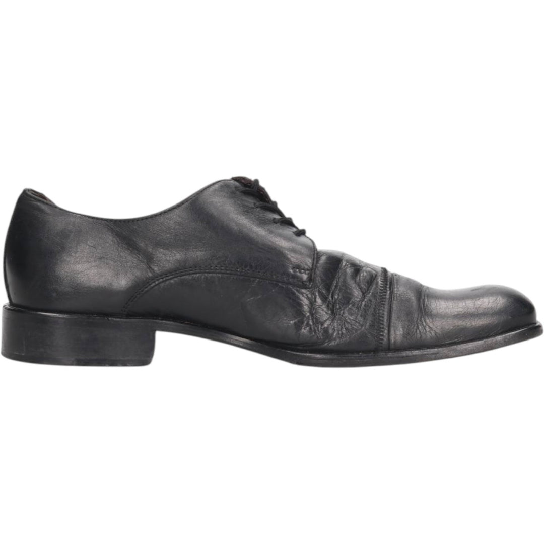 CONTE Square Toe Straight Tip Shoes, Made in Italy, Size 40, Men's 9.8" (equivalent) /saa013580 Men's 25.0cm genuine leather black type Vintage Second Hand