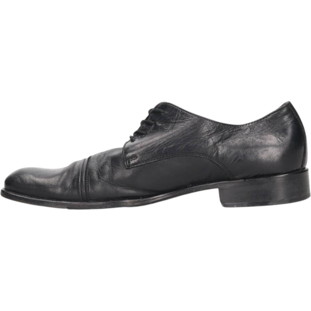 CONTE Square Toe Straight Tip Shoes, Made in Italy, Size 40, Men's 9.8" (equivalent) /saa013580 Men's 25.0cm genuine leather black type Vintage Second Hand