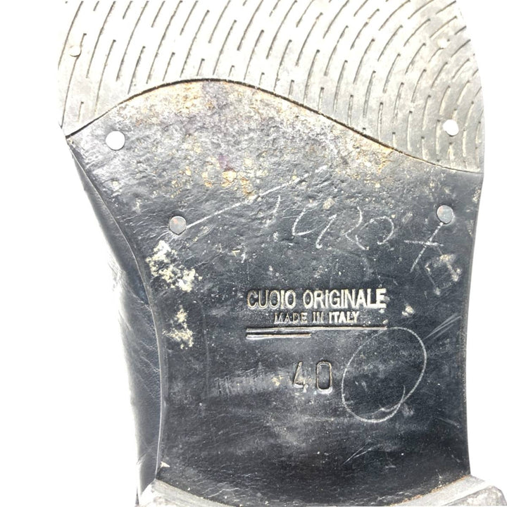 CONTE Square Toe Straight Tip Shoes, Made in Italy, Size 40, Men's 9.8" (equivalent) /saa013580 Men's 25.0cm genuine leather black type Vintage Second Hand