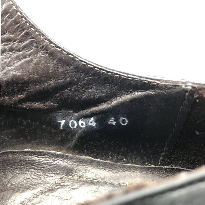 CONTE Square Toe Straight Tip Shoes, Made in Italy, Size 40, Men's 9.8" (equivalent) /saa013580 Men's 25.0cm genuine leather black type Vintage Second Hand