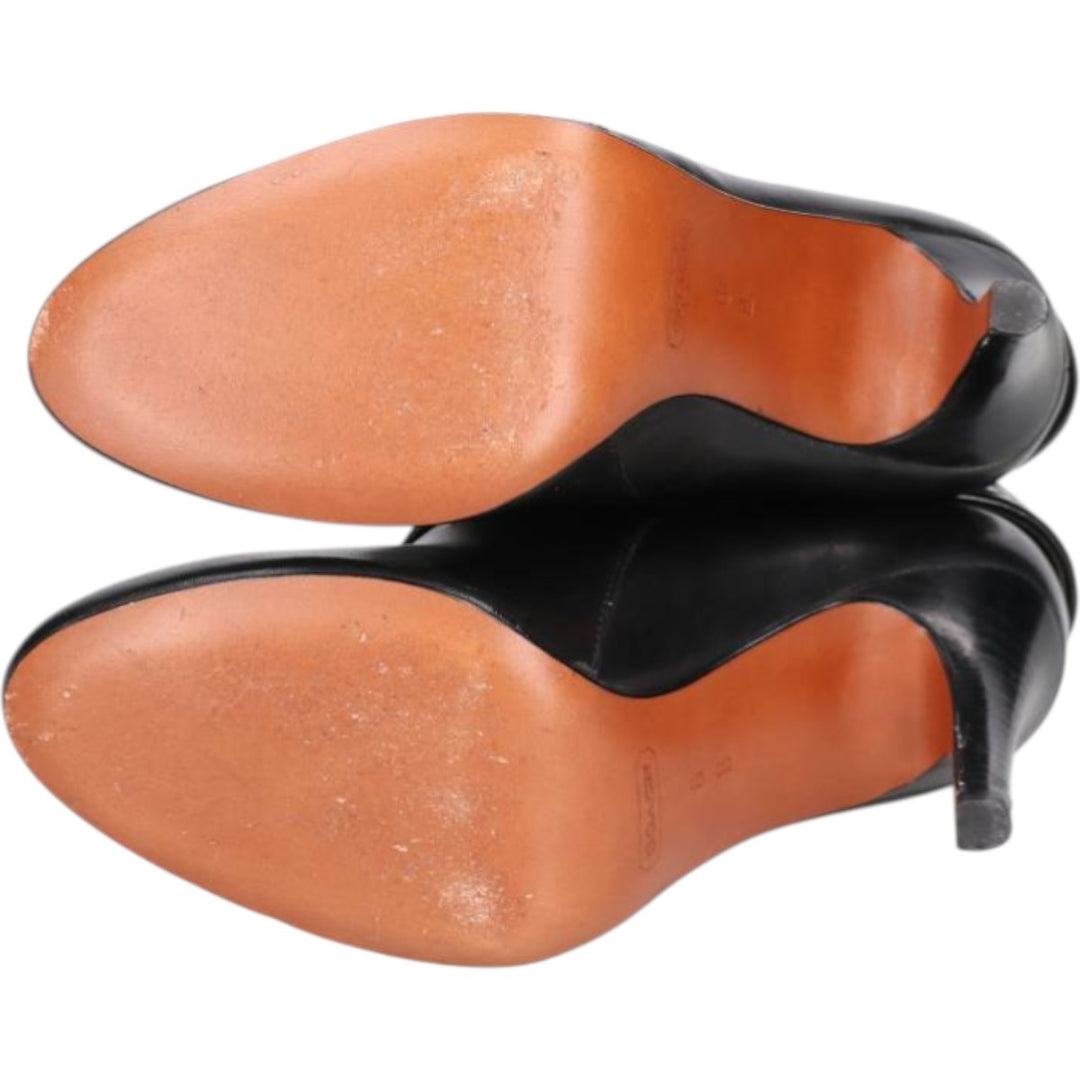 Coach side zip short boots, size 6B Women's 23.0cm genuine leather black type Vintage Second Hand