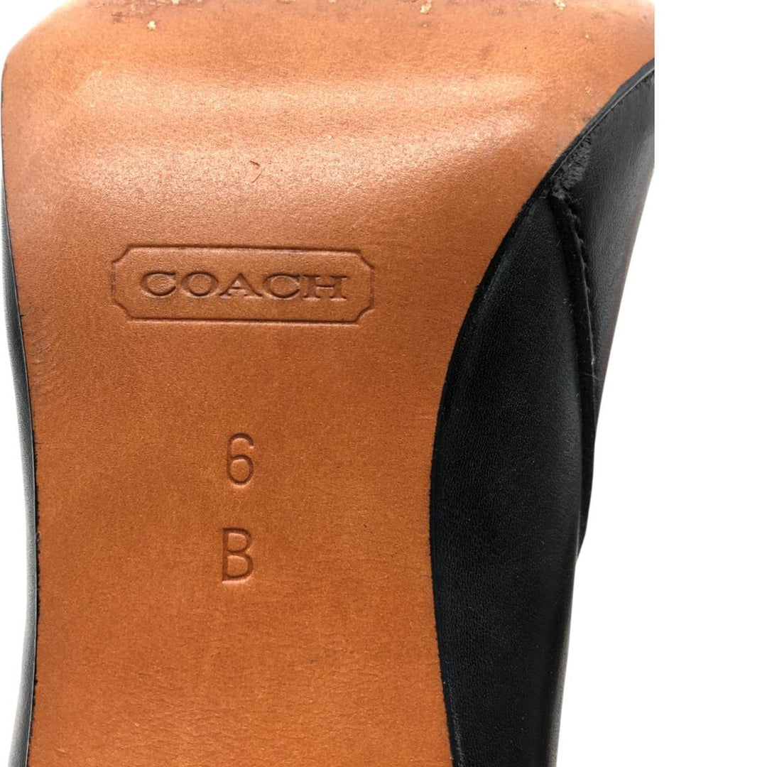 Coach side zip short boots, size 6B Women's 23.0cm genuine leather black type Vintage Second Hand