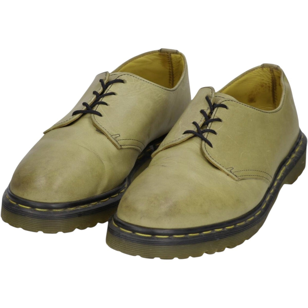 Dr. Martens 4-Eye Shoes, Made in England, Size 10 Men's 29.0cm genuine leather Khaki type Vintage Second Hand