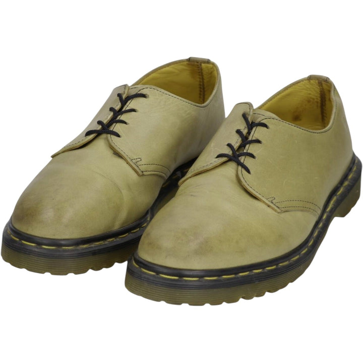 Dr. Martens 4-Eye Shoes, Made in England, Size 10 Men's 29.0cm genuine leather Khaki type Vintage Second Hand