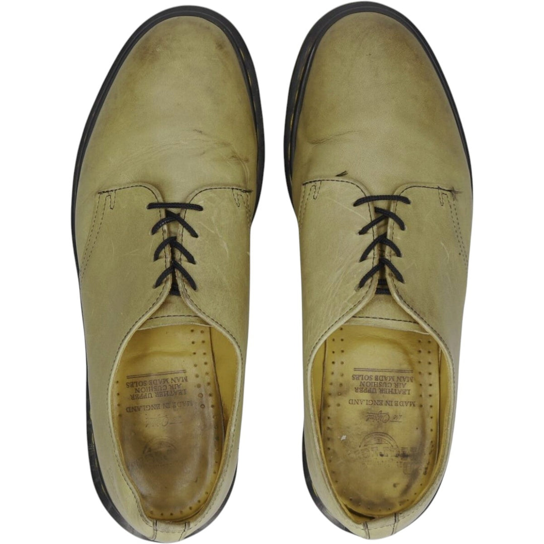 Dr. Martens 4-Eye Shoes, Made in England, Size 10 Men's 29.0cm genuine leather Khaki type Vintage Second Hand