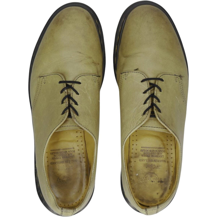 Dr. Martens 4-Eye Shoes, Made in England, Size 10 Men's 29.0cm genuine leather Khaki type Vintage Second Hand