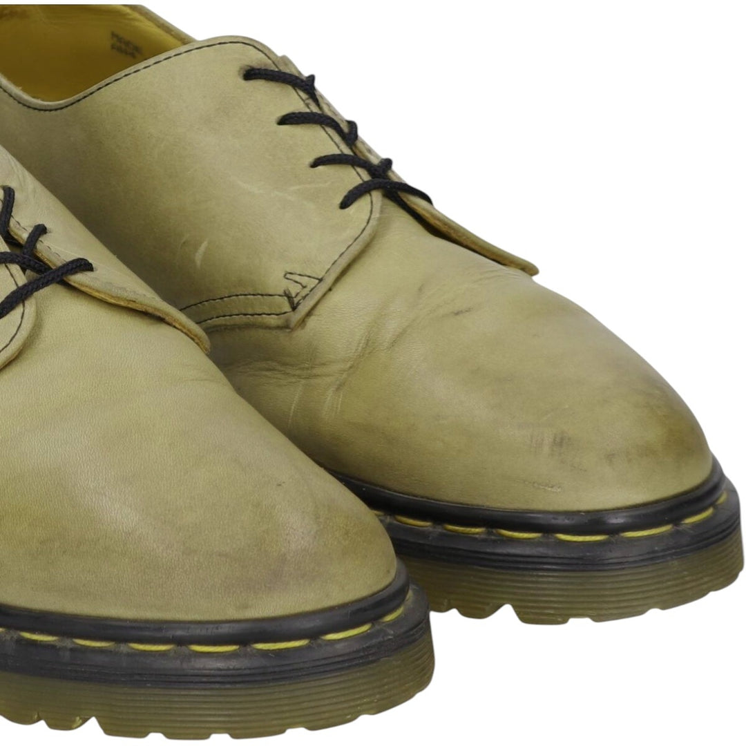 Dr. Martens 4-Eye Shoes, Made in England, Size 10 Men's 29.0cm genuine leather Khaki type Vintage Second Hand