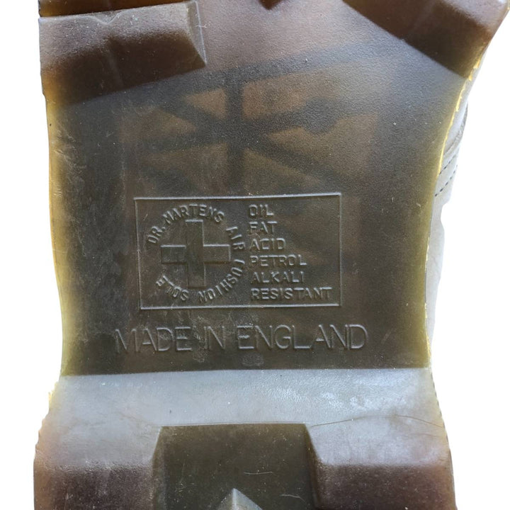 Dr. Martens 4-Eye Shoes, Made in England, Size 10 Men's 29.0cm genuine leather Khaki type Vintage Second Hand