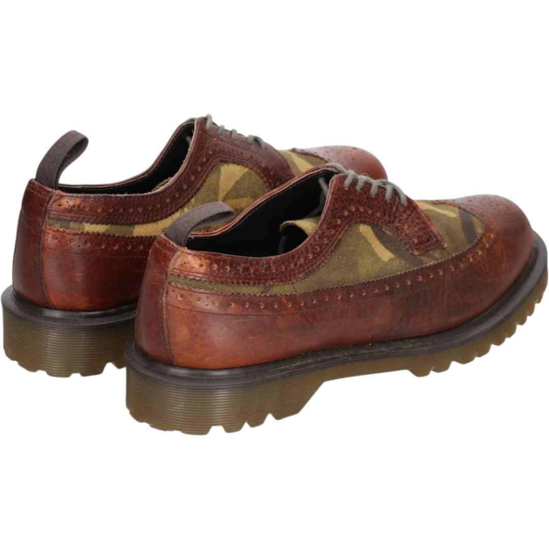Dr. Martens Camouflage Pattern Full Brogue Wingtip Shoes, Size 8 Men's 27.0cm genuine leather brown type Vintage Second Hand
