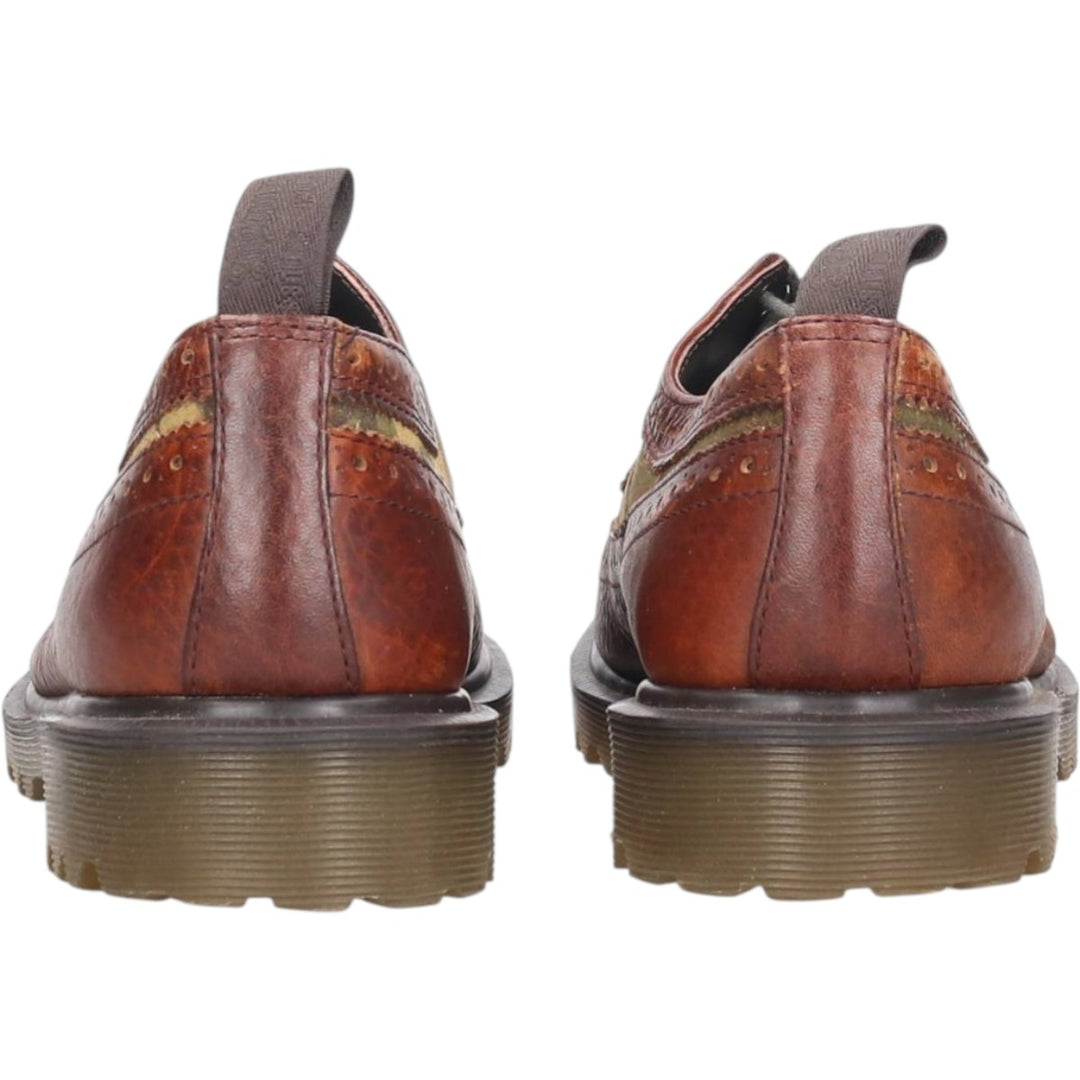 Dr. Martens Camouflage Pattern Full Brogue Wingtip Shoes, Size 8 Men's 27.0cm genuine leather brown type Vintage Second Hand