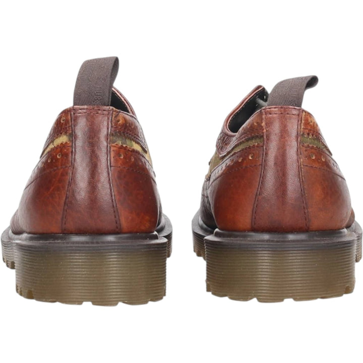 Dr. Martens Camouflage Pattern Full Brogue Wingtip Shoes, Size 8 Men's 27.0cm genuine leather brown type Vintage Second Hand