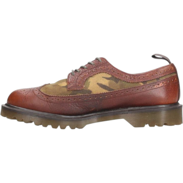 Dr. Martens Camouflage Pattern Full Brogue Wingtip Shoes, Size 8 Men's 27.0cm genuine leather brown type Vintage Second Hand