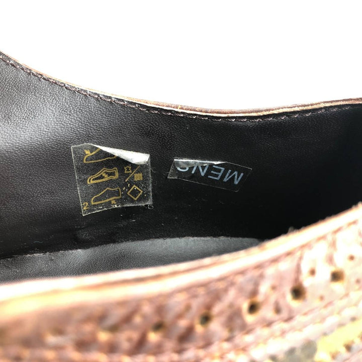 Dr. Martens Camouflage Pattern Full Brogue Wingtip Shoes, Size 8 Men's 27.0cm genuine leather brown type Vintage Second Hand