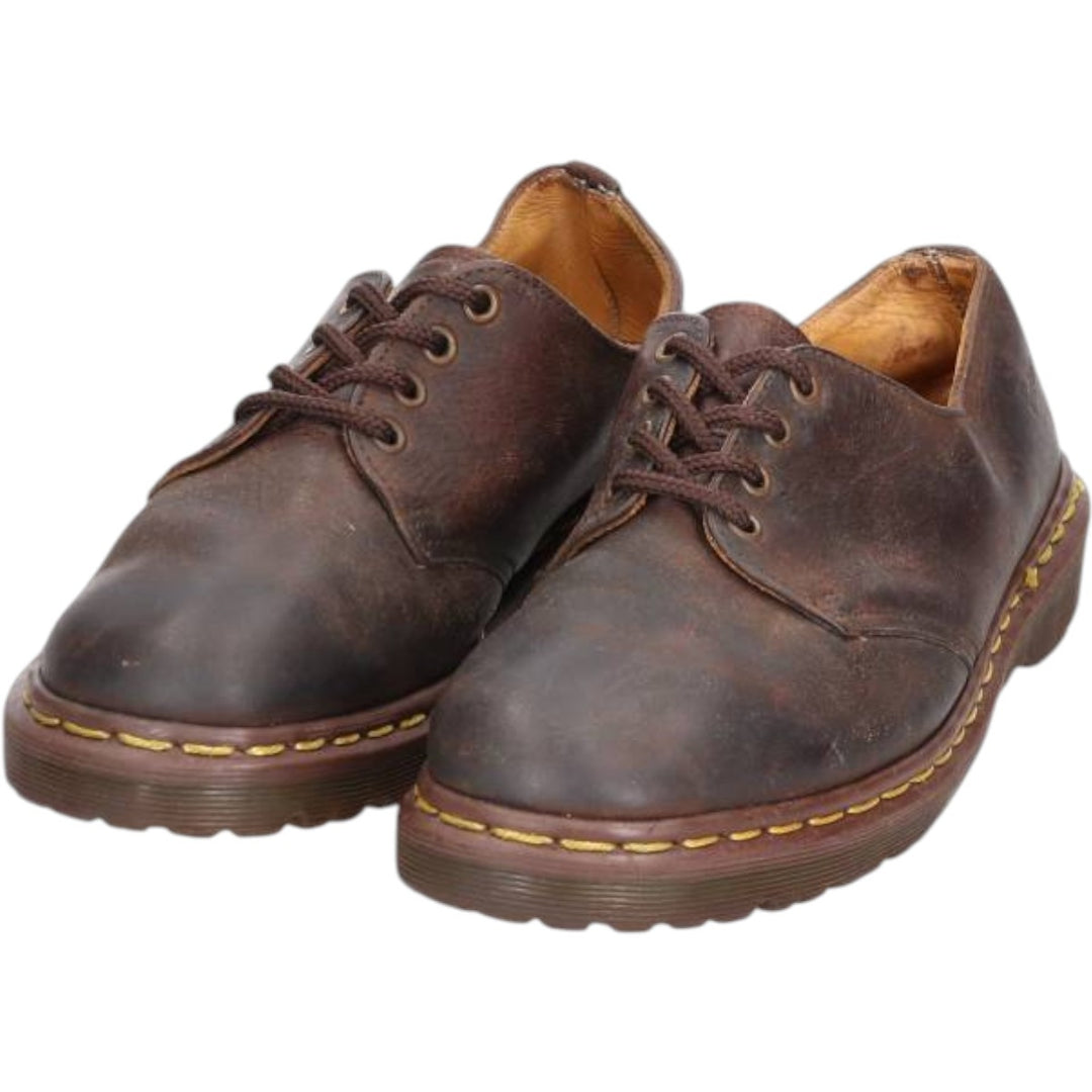 Dr. Martens THE ORIGINAL 4-Eye Shoes, Made in England, Size 8 Men's 27.0cm genuine leather brown type Vintage Second Hand