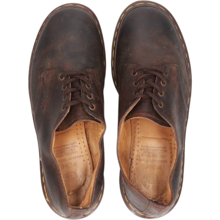 Dr. Martens THE ORIGINAL 4-Eye Shoes, Made in England, Size 8 Men's 27.0cm genuine leather brown type Vintage Second Hand