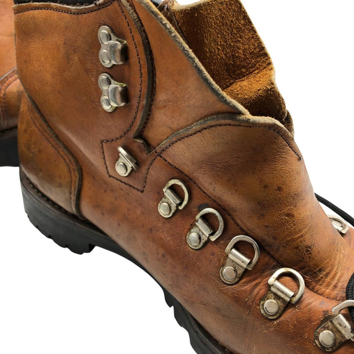 70s-80s Red Wing Irish Setter Dog Tag Platform Trekking Boots Made in USA Size 8 1/2 D Men's 26.5cm unclear brown type Vintage Second Hand