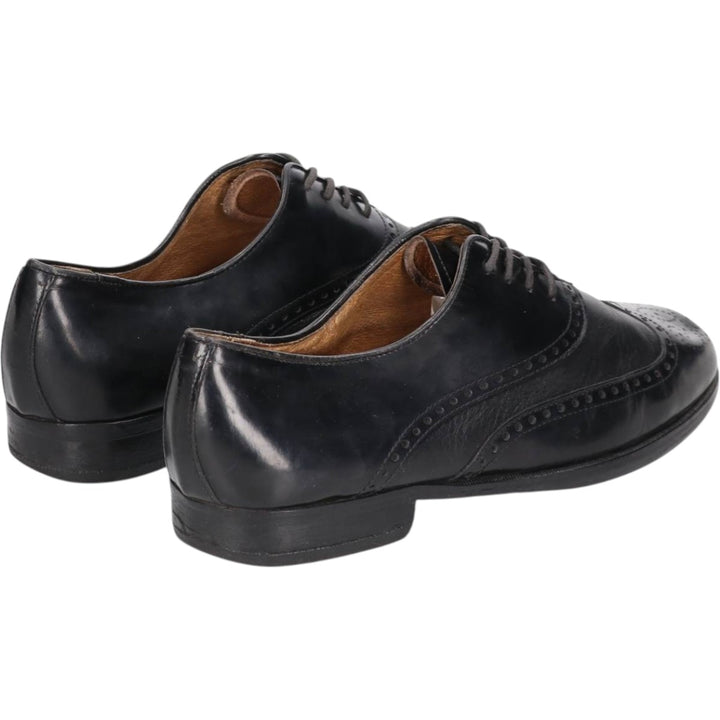 Pierre Cardin espace Full Brogue Wingtip Shoes, Made in Italy, Size 8 Men's 26.5cm genuine leather black type Vintage Second Hand