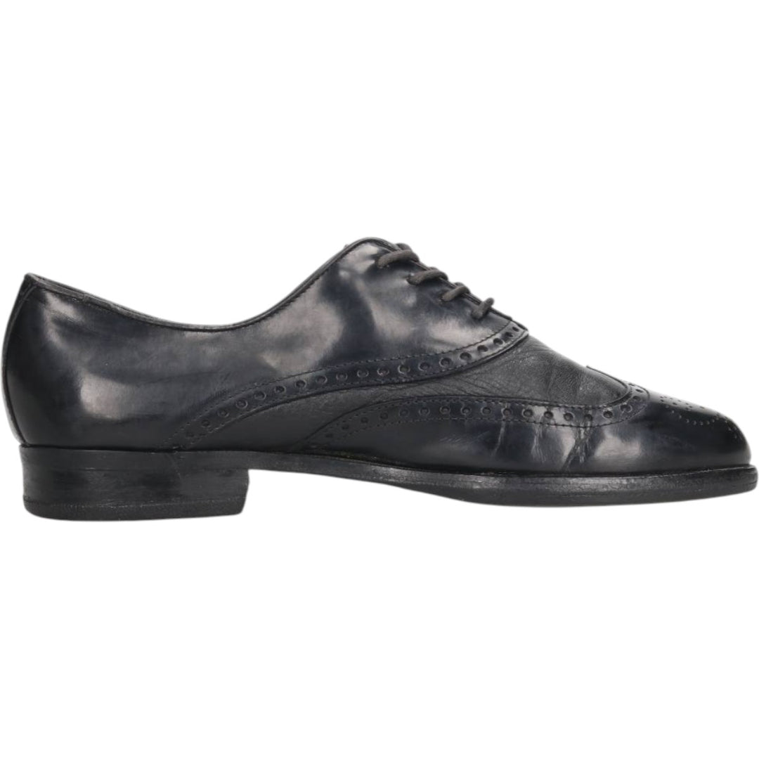 Pierre Cardin espace Full Brogue Wingtip Shoes, Made in Italy, Size 8 Men's 26.5cm genuine leather black type Vintage Second Hand