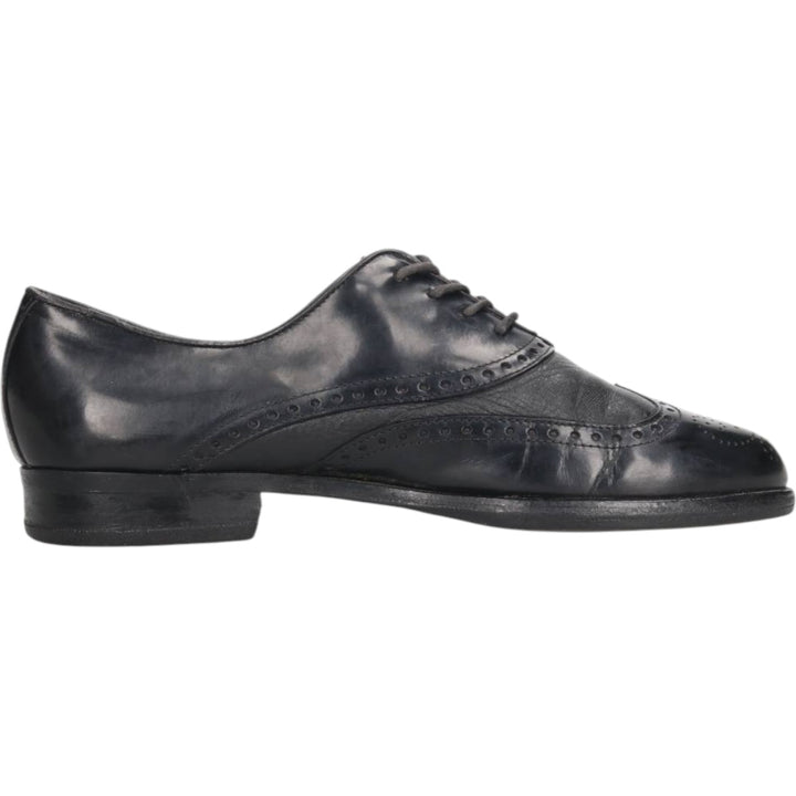 Pierre Cardin espace Full Brogue Wingtip Shoes, Made in Italy, Size 8 Men's 26.5cm genuine leather black type Vintage Second Hand