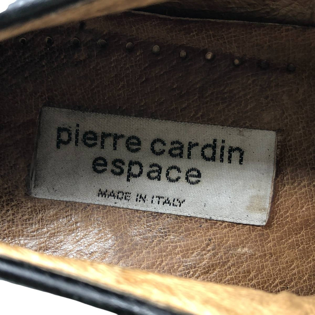 Pierre Cardin espace Full Brogue Wingtip Shoes, Made in Italy, Size 8 Men's 26.5cm genuine leather black type Vintage Second Hand