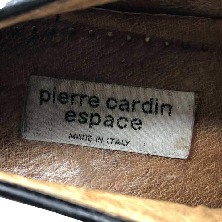 Pierre Cardin espace Full Brogue Wingtip Shoes, Made in Italy, Size 8 Men's 26.5cm genuine leather black type Vintage Second Hand