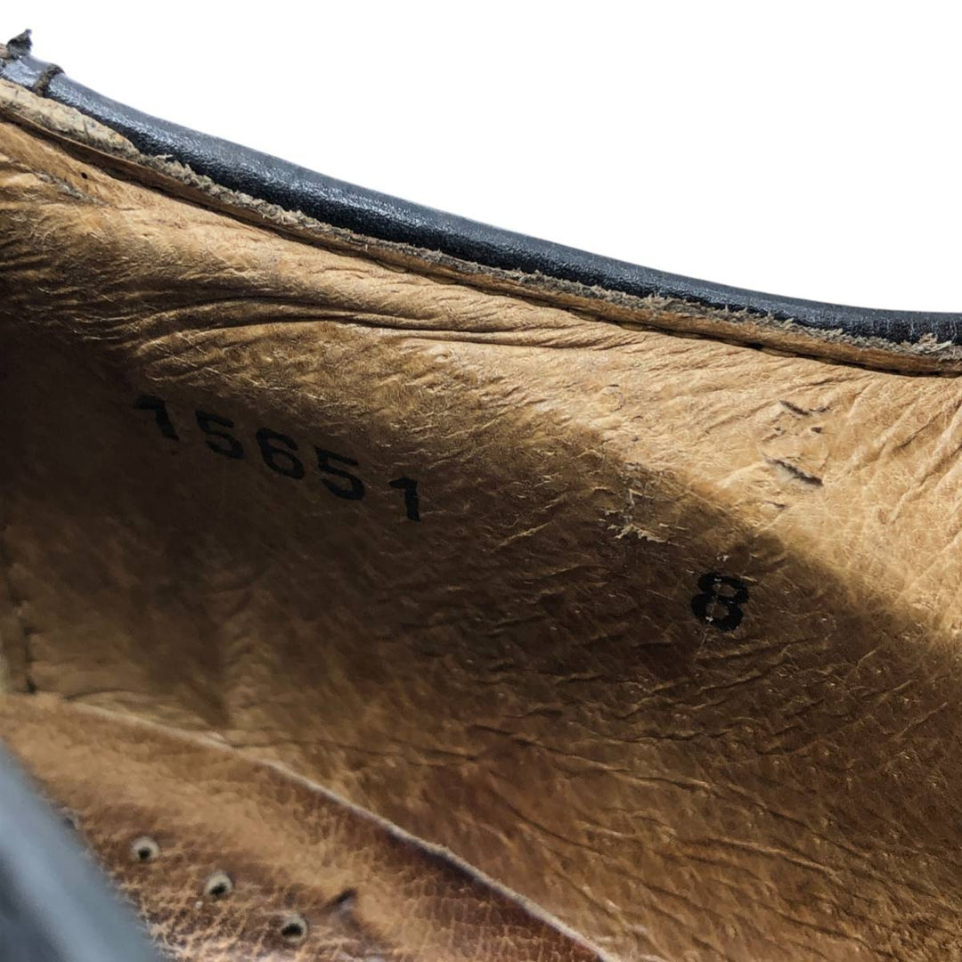 Pierre Cardin espace Full Brogue Wingtip Shoes, Made in Italy, Size 8 Men's 26.5cm genuine leather black type Vintage Second Hand